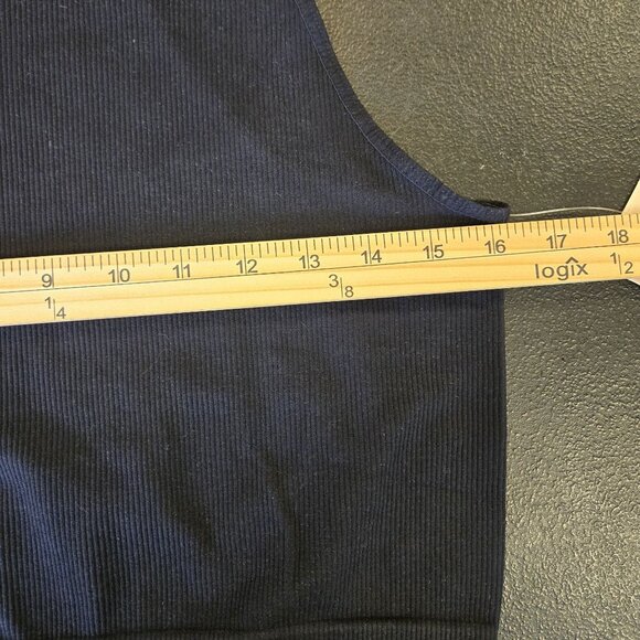 AS Revival Black Ribbed High-Neck Racerback Tank Top L/XL Nylon & Spandex - Picture 6 of 7